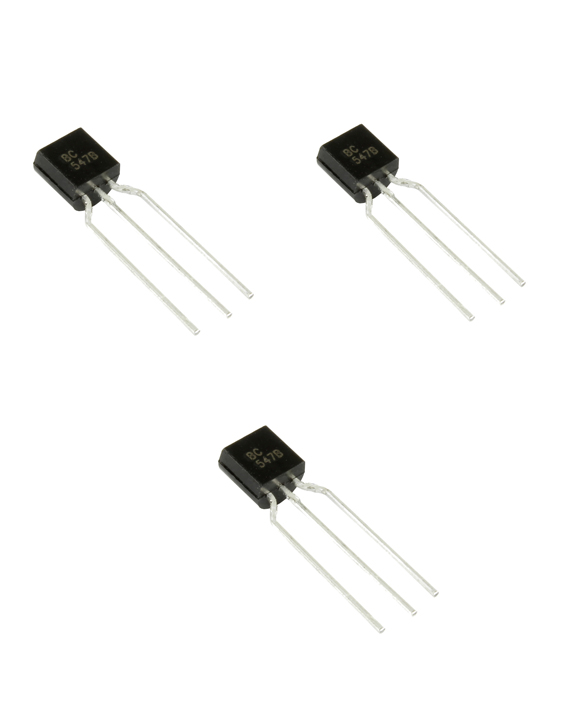 BC547 NPN Transistor [50V] [0.1A]  (3 pieces) - BC547 ثلاث قطع ترانزيستور