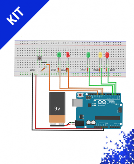 Traffic Light Controlled via Button Kit