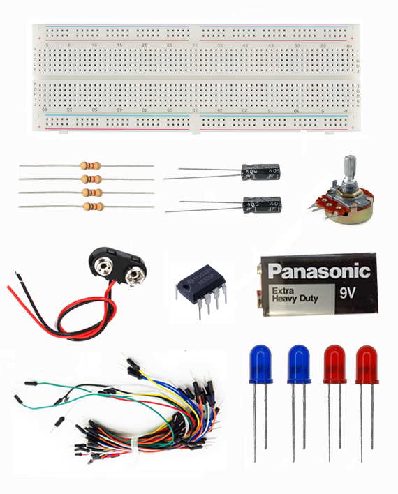 Police Alarm LEDs using 555 Timer