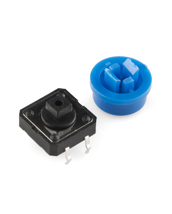 Push Button Round Switch (Blue) (12x12x7)mm -زر ضغط دائري أزرق بمقاس 12×12×7.3 ملم