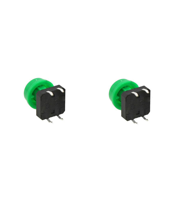 Push Button Round Switch (Green) (12x12x7mm)(2 Pieces)-زر ضغط دائري أخضر بمقاس