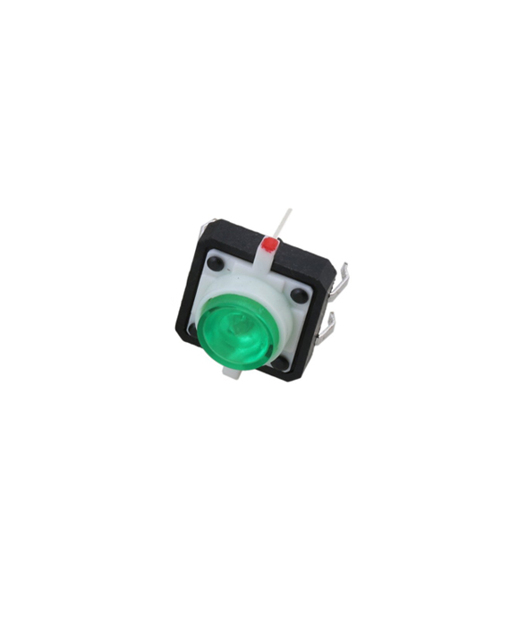 Push Button with Green LED - زر ضغط مع باعث ضوئي أخضر مدمج 