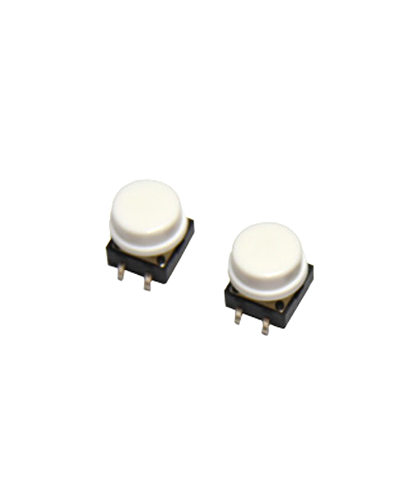 Push Button Round Switch (White)12x12x7mm [2 Pieces] - اثنان زر ضغط دائري أبيض  بمقاس 12×12×7.3 ملم 