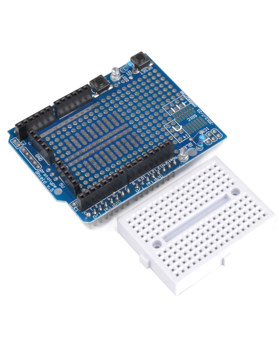 Prototyping Shield Kit with Mini Breadboard for Arduino - لوح تجارب لوح توصيل صغير مناسب للأردوينو