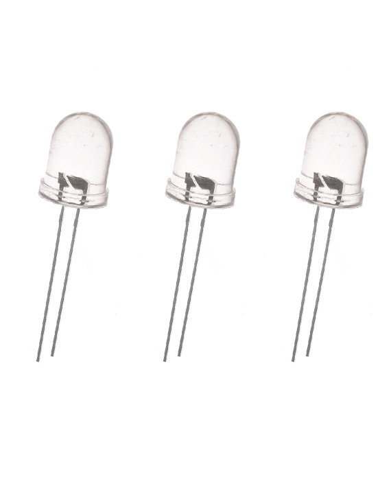 Orange LED 10MM (White to Orange) ( 3 Pieces ) -  (باعث ضوئي برتقالي بحجم 10 ملم (ثلاث قطع