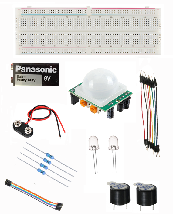 Alarm system using PIR sensor and buzzer