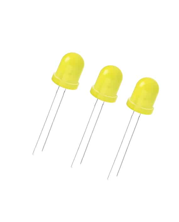 Yellow LED 10MM ( 3 Pieces )-  (باعث ضوئي أصفر بحجم 10 ملم (ثلاث قطع