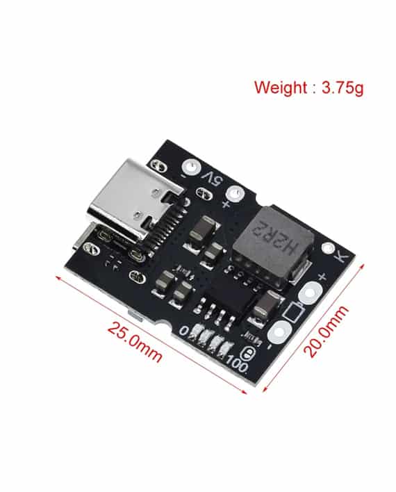 Lithium Battery Charger and Boost Converter [USB Type-C = INPUT] [USB Type-A = OUTPUT] [3.7-4.2V] [5V] [2A] - شحن ورافع للجهد