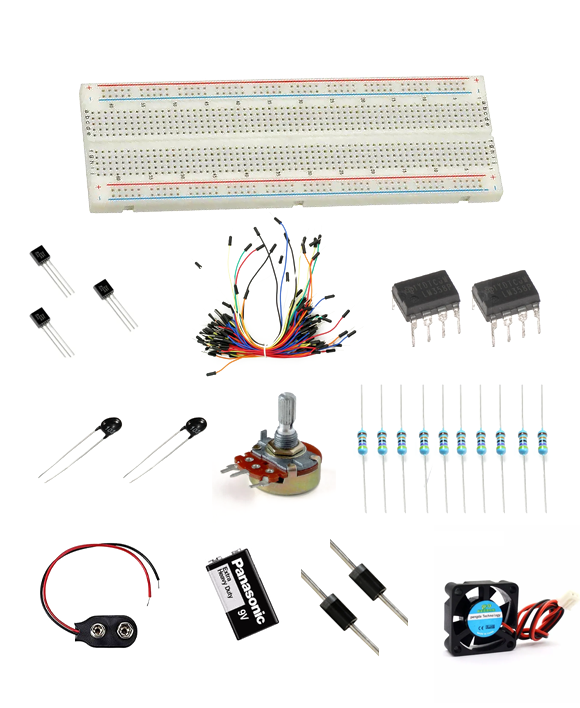  Op-amp circuit to control fan using thermistor -دائرة مقارنة للتحكم بمروحة بحساس حرارة