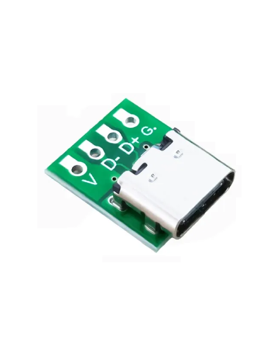 Type-C Female Breakout Board [V | D- | D+ | G] - لوح توصيل مدخل تايب سي