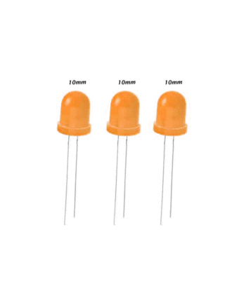 Orange LED 10MM ( 3 Pieces )-  (باعث ضوئي برتقالي بحجم 10 ملم (ثلاث قطع