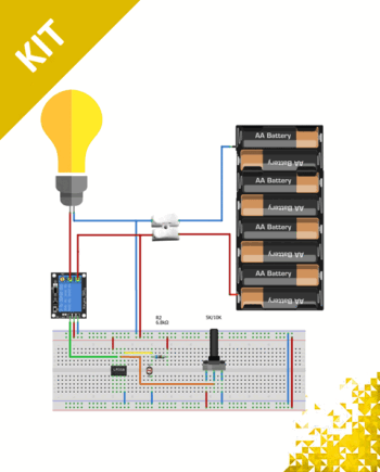Op-amp circuit to control 12 volt light bulb using lm358 and LDR -  دائرة مقارنة للتحكم باستخدام حساس الضوء وريليه وانارة