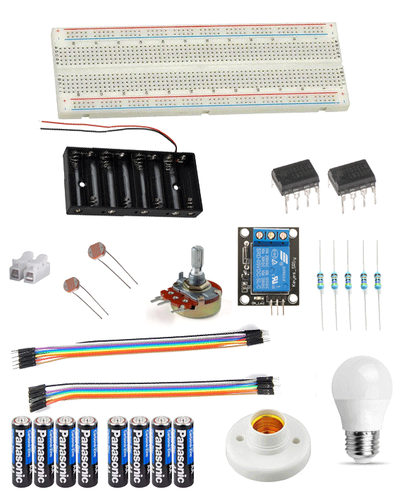 Op-amp circuit to control 12 volt light bulb using lm358 and LDR - دائرة مقارنة للتحكم باستخدام حساس الضوء وريليه وانارة